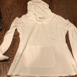 Prana white cotton shirt with hood. Barely used